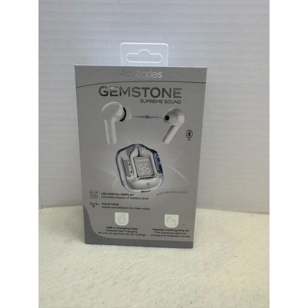 Acellories Gemstone Wireless Earbuds With LED Display & Charging Case